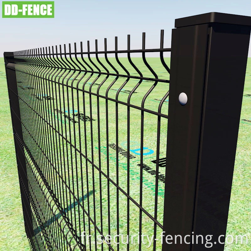 PVC Galvanisé en acier galvanisé PVC recouvert 3d V Fendoué Walle Curvy Mail Mesh Panel Fence for Garden Farm